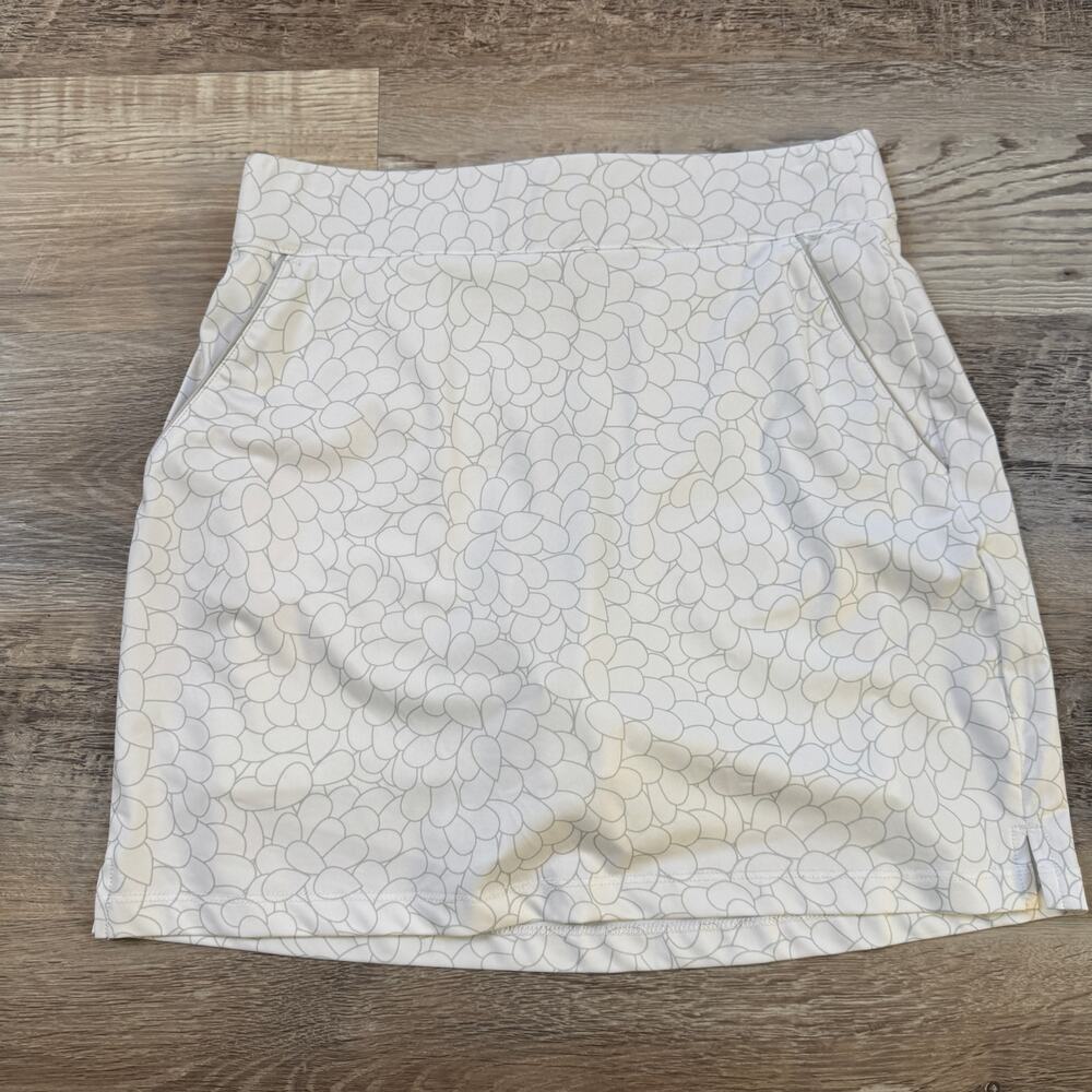NWT Dunning Golf Floral Print Skort White Performance Tennis Stretch Pockets XS